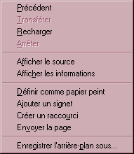 Le menu contextuel est diffrent en fonction du contexte