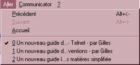 Le menu aller 