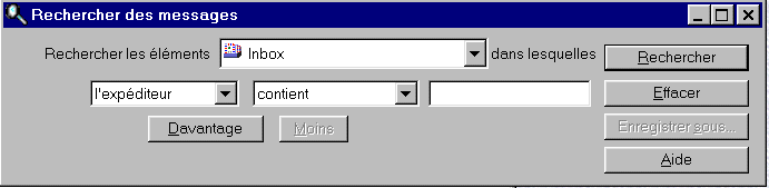 Outil de recherche dans les courriers