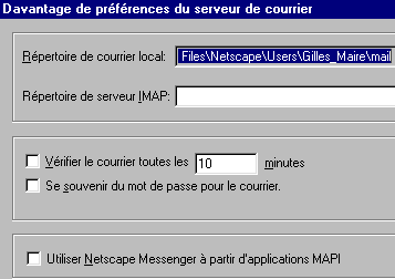 Permet de configurer diverses options avances de votre logiciel de courrier