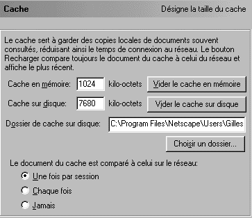 Grer le cache permet de rcuprer de l'espace disque