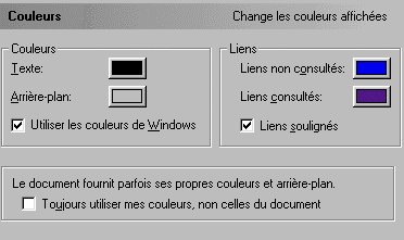 La planche de modification des couleurs