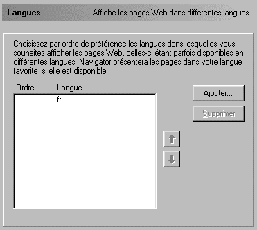 Cette planche permet de modifier  la langue du navigateur